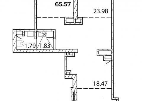 Административно-торговое  помещение 65,57м2 в доме 2Б по генплану МК Фарфоровый - фото 3