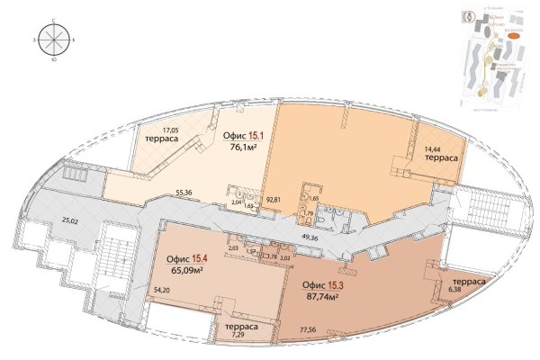 Продажа этажа 438-525 м2  в БЦ Эллипс от Застройщика, МК Фарфоровый, центр Минска, р-н пр Машерова - фото 8