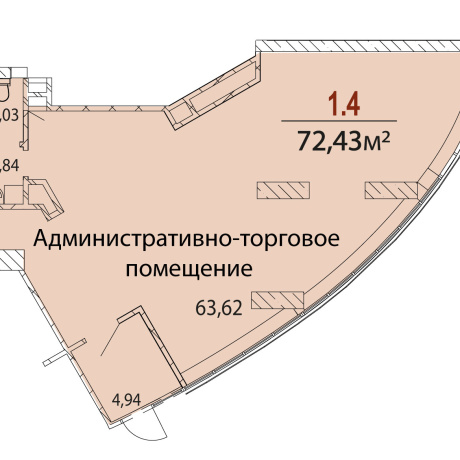 Фотография Торговое помещение 69,6м2 от Застройщика на 1 этаже строящегося БЦ ЭЛЛИПС, МК Фарфоровый, центр Минска - фото 9