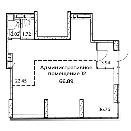 Фотография Административно-торговое помещение 66.89м2 с строящемся дома 2Б по г/п МК Фарфоровый - фото 6