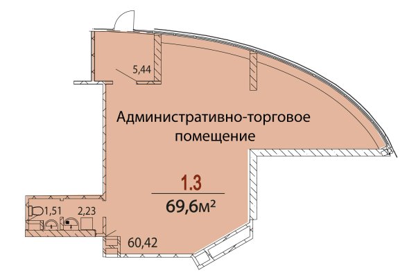 Торговое помещение 69,6м2 от Застройщика на 1 этаже строящегося БЦ ЭЛЛИПС, МК Фарфоровый, центр Минска - фото 8