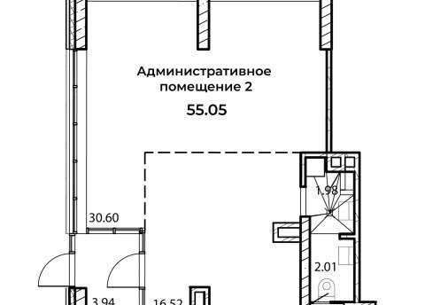 Административно-торговое  помещение 55,05м2 в доме 2Б по генплану МК Фарфоровый - фото 5