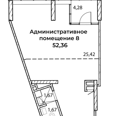 Фотография Административно-торговое  помещение 52,36м2 в доме 2Б по генплану МК Фарфоровый - фото 3