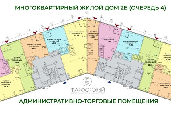 Административно-торговое  помещение 66,66м2 в доме 2Б по генплану МК Фарфоровый - фото 6