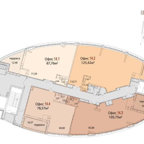 Фотография Продажа этажа 438-525 м2  в БЦ Эллипс от Застройщика, МК Фарфоровый, центр Минска, р-н пр Машерова - фото 7