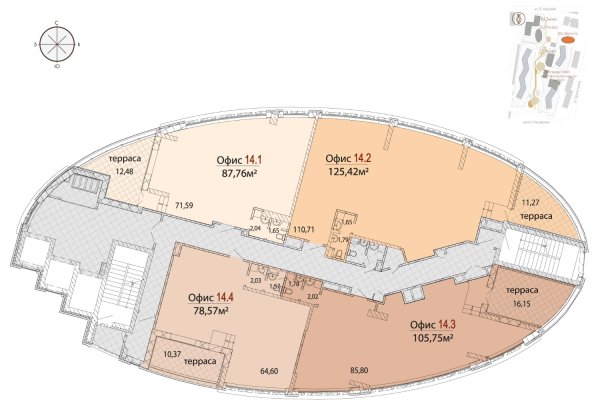 Продажа этажа 438-525 м2  в БЦ Эллипс от Застройщика, МК Фарфоровый, центр Минска, р-н пр Машерова - фото 7