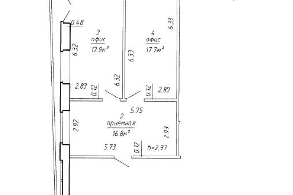 Под офис/услуги 52,4 кв.м., ЦЕНТР, в 5 мин.от метро - фото 1