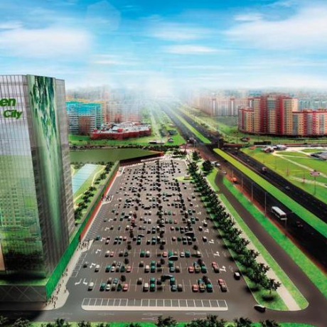 Фотография Аренда офиса 370 м&sup2; в БЦ &laquo;Green City&raquo;.  Высокий этаж с панорамным видом на ул.Притыцкого. Грамотное зонирование - фото 1