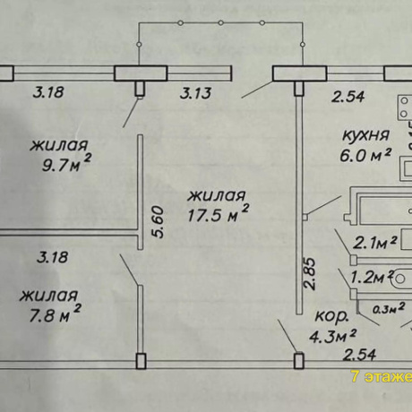 Фотография 3-комнатная квартира по адресу Пушкина ул., 79 - фото 12