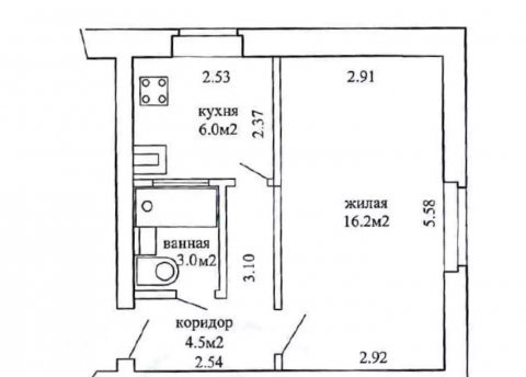 1-комнатная квартира по адресу Жилуновича ул., 47 - фото 2