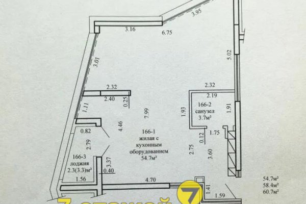 3-комнатная квартира по адресу Жореса Алфёрова ул., 5 - фото 7