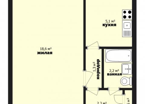 1-комнатная квартира по адресу Карастояновой ул., 41 - фото 17
