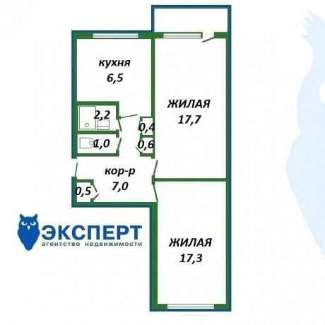 Фотография 2-комнатная квартира по адресу Некрасова ул., д. 12 - 5
