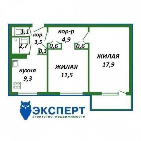 Фотография 2-комнатная квартира по адресу Лынькова ул., д. 31 - 12