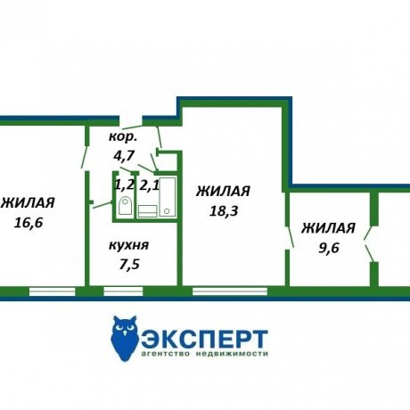 Фотография 3-комнатная квартира по адресу Сердича ул., д. 8 к. 1 - 11