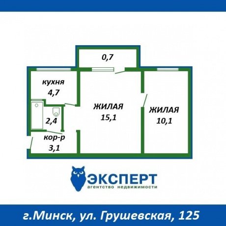 Фотография 2-комнатная квартира по адресу Грушевская ул., д. 125 - 19