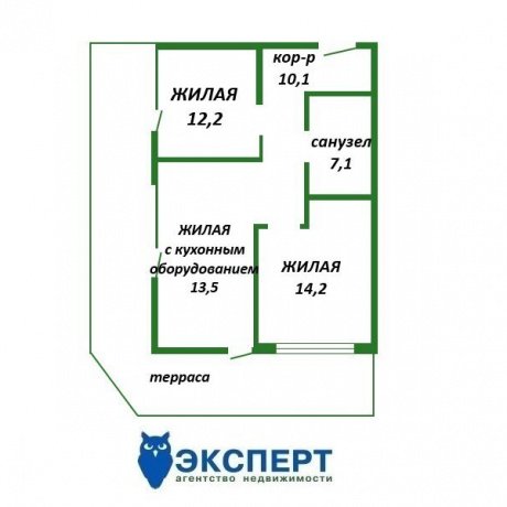 Фотография 3-комнатная квартира по адресу Макаенка ул., д. 12 к. д - 5