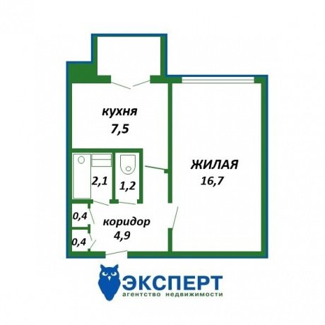 Фотография 1-комнатная квартира по адресу Ротмистрова ул., д. 14 - 1