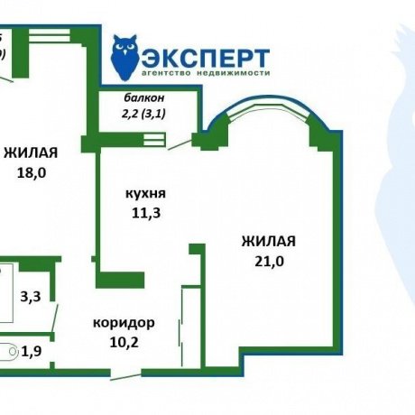 Фотография 2-комнатная квартира по адресу Белинского ул., д. 54 - 19