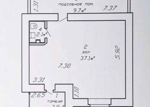 Офис 52,8м2 (продажа) пр-т Машерова 78 - фото 11