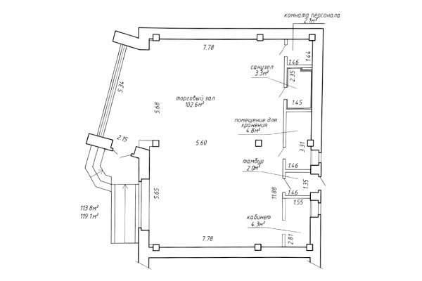 Аренда торгового помещения 119,1 м2 ул Бурдейного 13 - фото 14