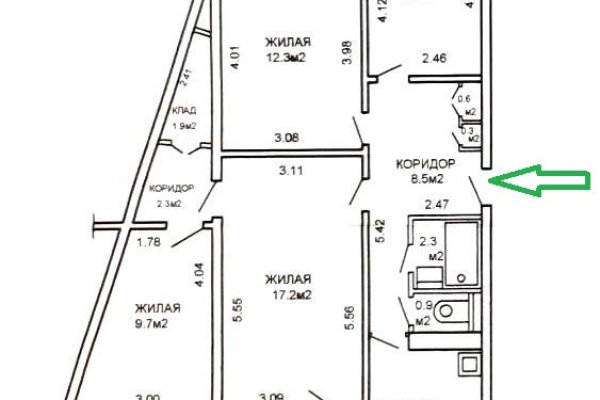 4-комнатная квартира по адресу Мирошниченко, 10к 1 - фото 17