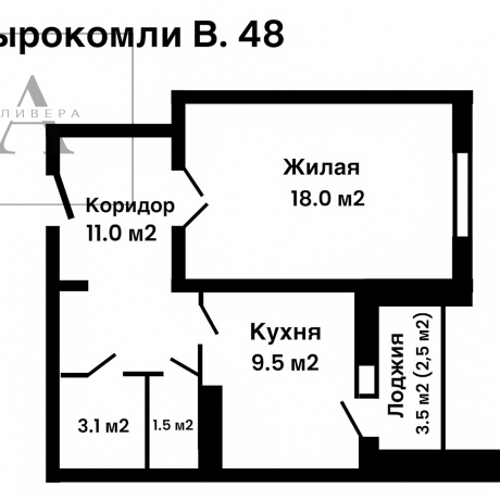 Фотография 1-комнатная квартира по адресу Владислава Сырокомли, 48 - фото 10