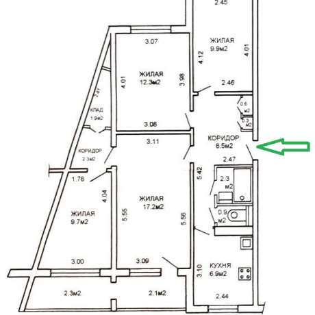 Фотография 4-комнатная квартира по адресу Мирошниченко, 10к 1 - фото 1