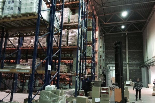 Сдается склад 2300м Дроздово,  стеллажи+пожаротушение автоматическое +офисы 500м - фото 1