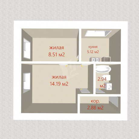 Фотография 2-комнатная квартира по адресу ДЕНИСОВСКАЯ, 37 - 18
