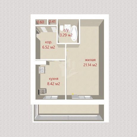 Фотография 1-комнатная квартира по адресу ТАНКА МАКСИМА, 4 - 17