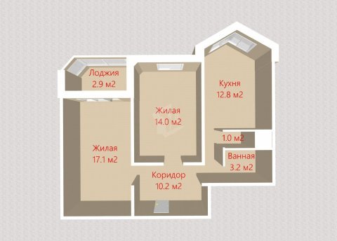2-комнатная квартира по адресу АЛЕКСАНДРОВА, 4 - фото 18