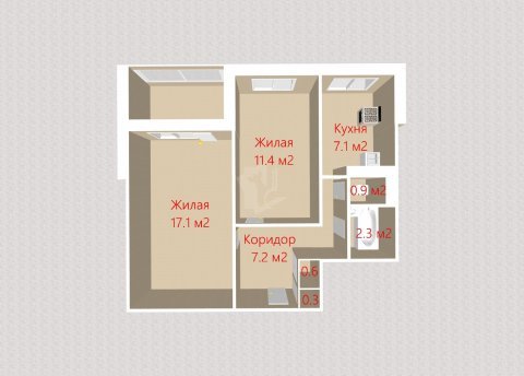 2-комнатная квартира по адресу ЕСЕНИНА, 39 - фото 18