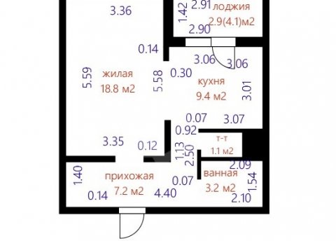 1-комнатная квартира по адресу ВАСИЛЬКОВАЯ, 2 - фото 19