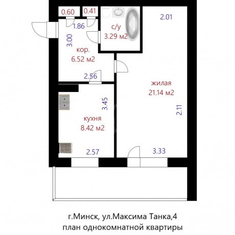 Фотография 1-комнатная квартира по адресу ТАНКА МАКСИМА, 4 - 18