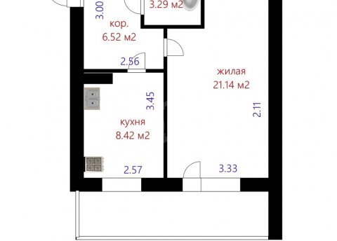 1-комнатная квартира по адресу ТАНКА МАКСИМА, 4 - фото 18