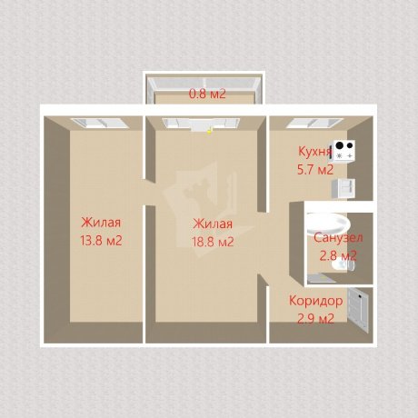 Фотография 2-комнатная квартира по адресу ЗАХАРОВА, 63а - 12