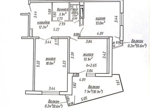 2-комнатная квартира по адресу Скорины ул., д. 41 к. а - фото 19