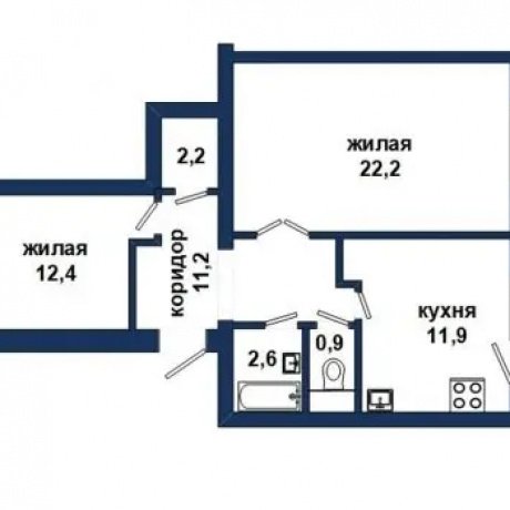 Фотография 2-комнатная квартира по адресу Авангардная ул., д. 54 - 13