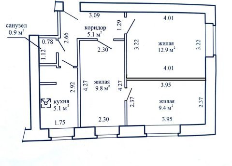 3-комнатная квартира по адресу Грибоедова ул., д. 28 к. А - фото 16