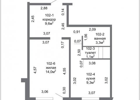 1-комнатная квартира по адресу Олешева ул., д. 3 - фото 1