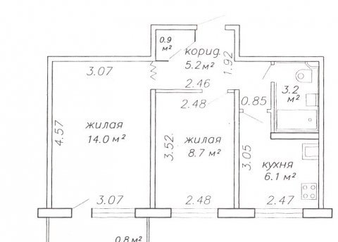 2-комнатная квартира по адресу Ольшевского, 47 - фото 1