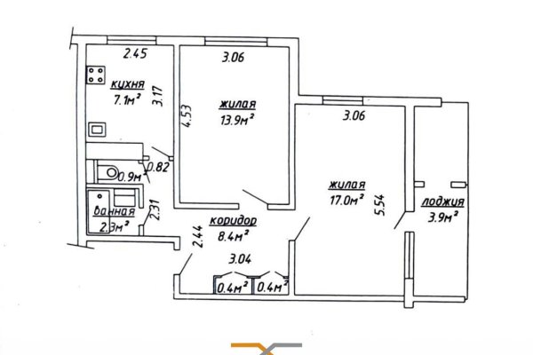 2-комнатная квартира по адресу Ландера ул., д. 72 к. 3 - фото 3
