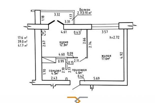 1-комнатная квартира по адресу Звездная ул., д. 21 к. 1 - фото 3