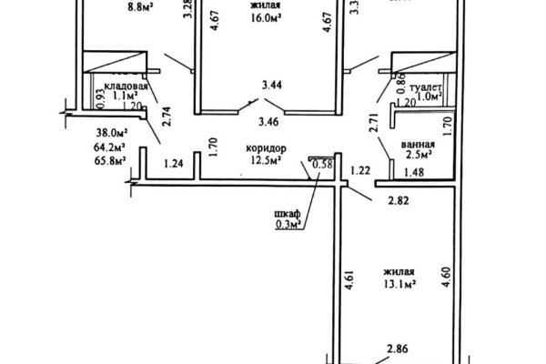 3-комнатная квартира по адресу Рокоссовского просп., д. 60 к. 1 - фото 3