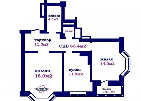 2-комнатная квартира по адресу Кольцова ул., д. 37 - фото 6