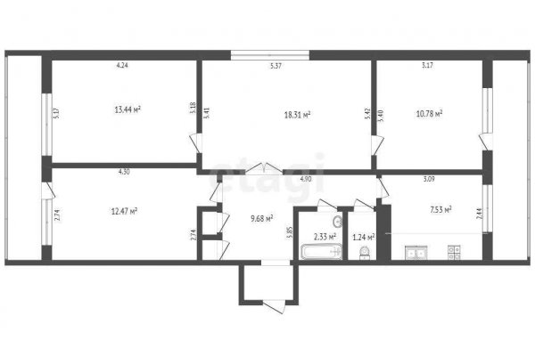 4-комнатная квартира по адресу Логойский тракт, д. 25 к. 1 - фото 1