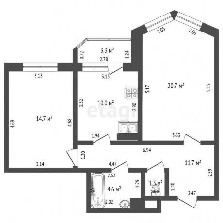 Фотография 2-комнатная квартира по адресу Интернациональная ул., д. 35 к. 2 - 5