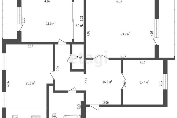 3-комнатная квартира по адресу Победителей просп., д. 53 к. 1 - фото 4