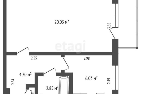 1-комнатная квартира по адресу Брилевская ул., д. 8 к. 3 - фото 3